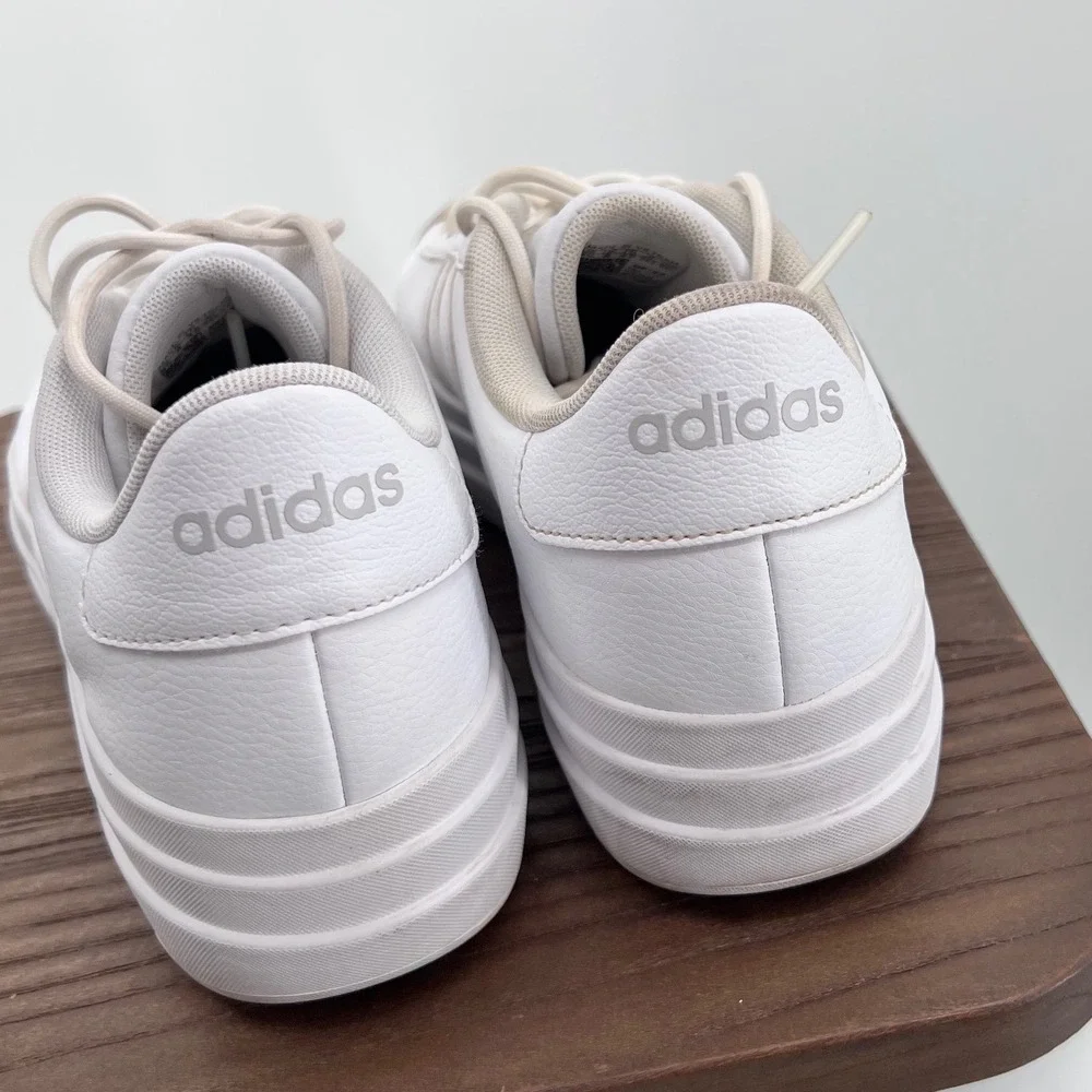 Adidas VL Court Bold White Wonder Quartz Platform Sneakers‎ Suede Size 9.5
